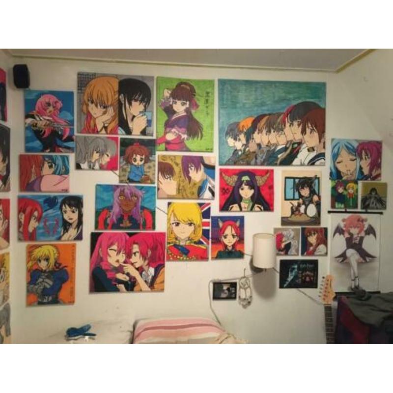 Verschillende Anime Schilderijen ook Commissies