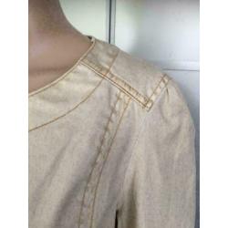 B593 Nieuw Promiss maat 42=L jasje beige/goud spijkerjasje