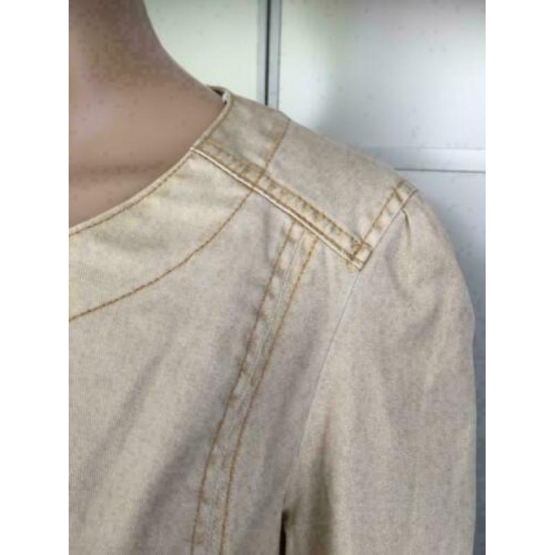 B593 Nieuw Promiss maat 42=L jasje beige/goud spijkerjasje