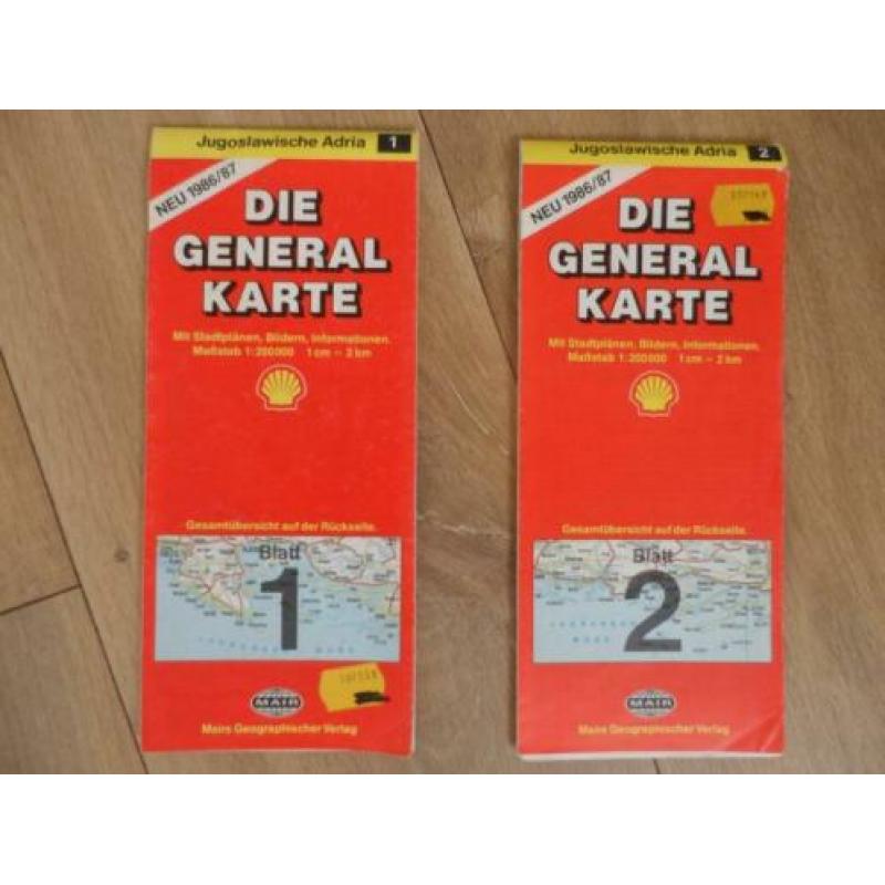 Kaarten Joegoslavië, Jugoslawische Adria Generalkarte