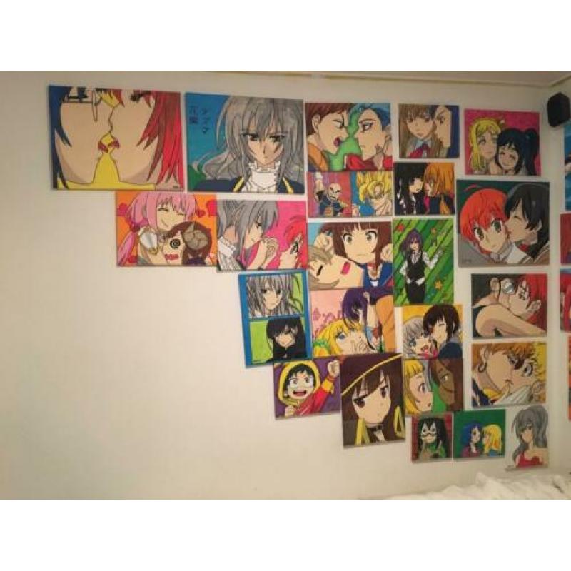 Verschillende Anime Schilderijen ook Commissies