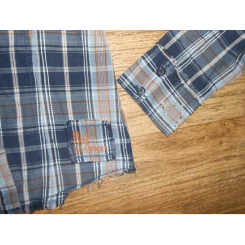 HOLLY blauwe ruit blouse maat L zgan