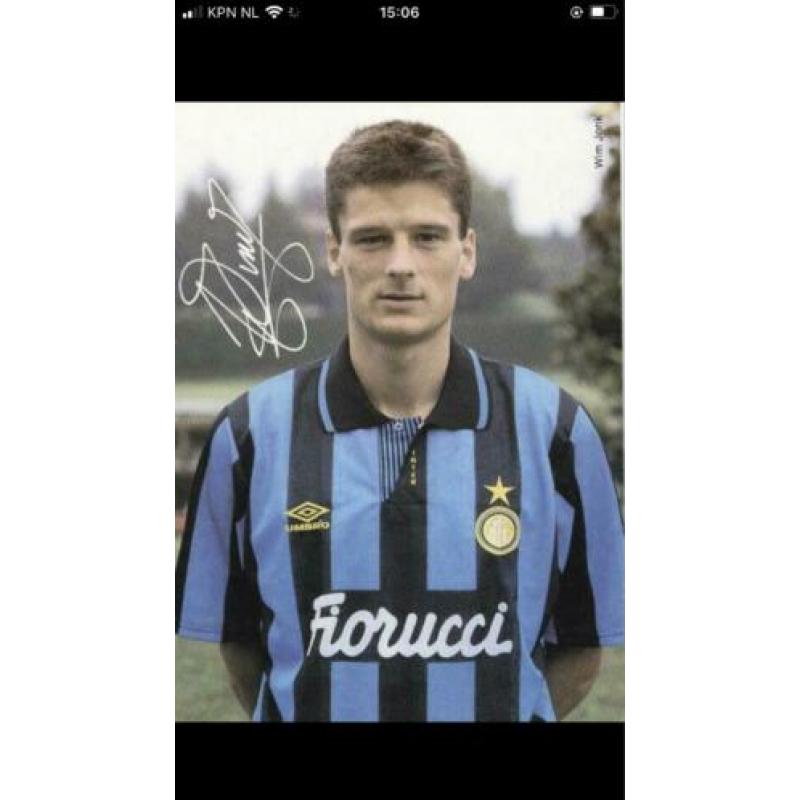 Inter Milan, Italië, retro voetbalshirt, gesigneerd