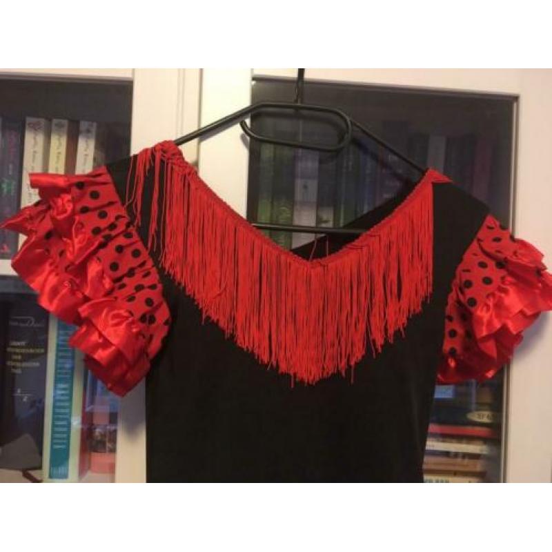 Spaanse verkleedjurk met haarclip & castagnettes