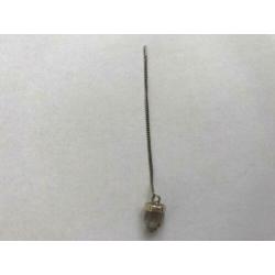 Clear quartz casing thread oorbel (echt zilver)