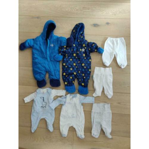 Warm blauw wit grijs pakket jongens kleren in maat 50
