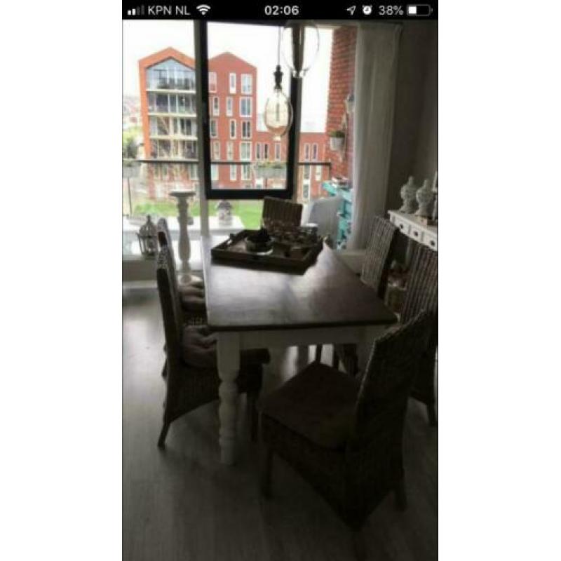 Eetkamerstoelen 6 x Riet