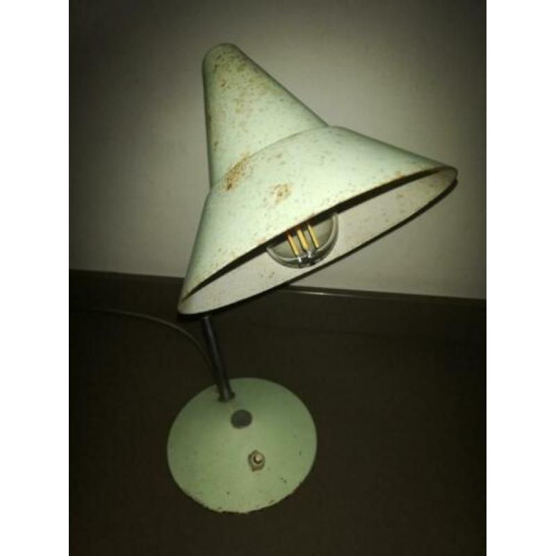Industrieel vintage groen bureau lamp lampje Helo Leuchten