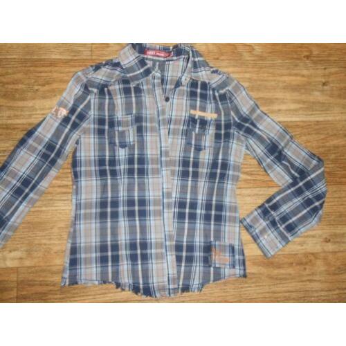 HOLLY blauwe ruit blouse maat L zgan