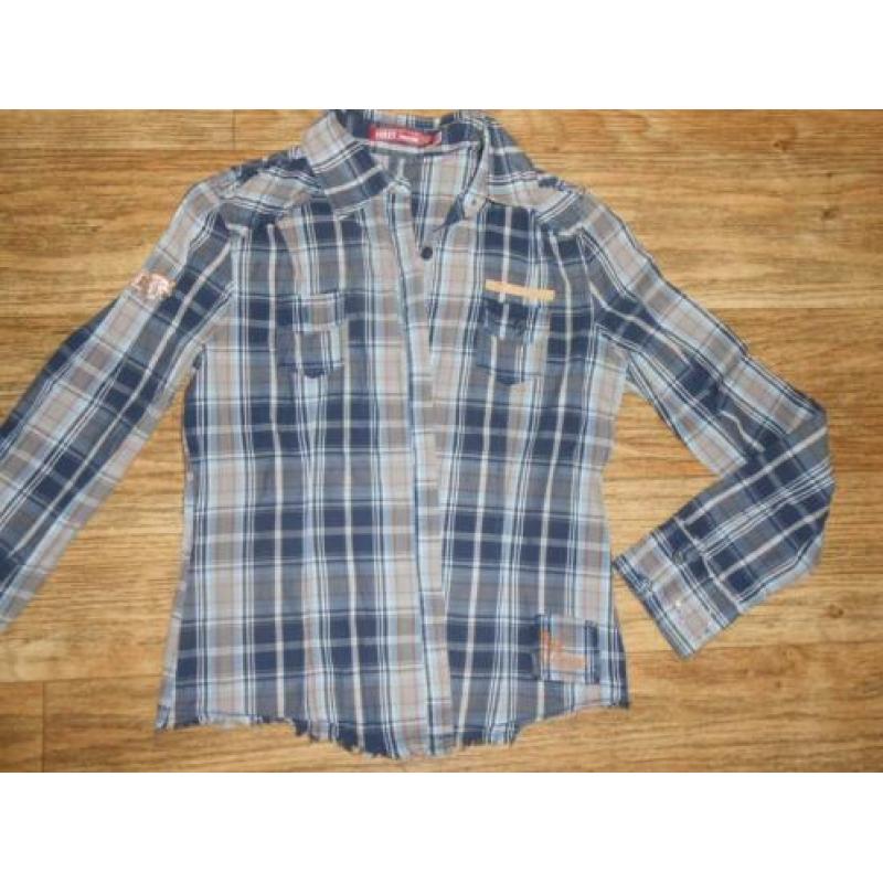 HOLLY blauwe ruit blouse maat L zgan