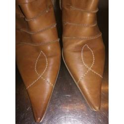 Italiaanse leder dames cowboy laarzen, soft maat 37