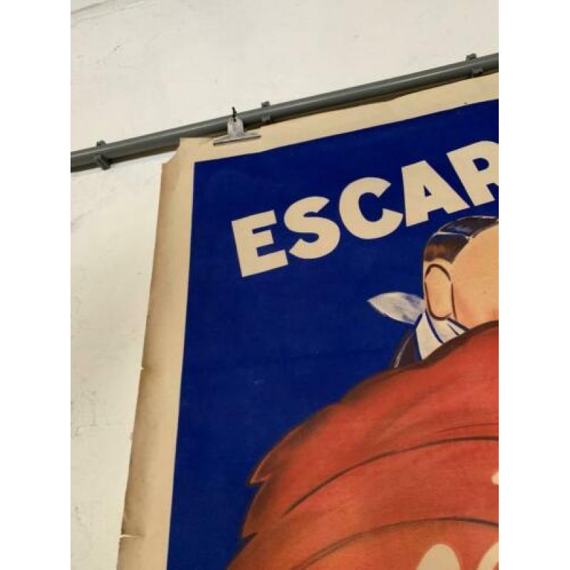 Zeldzame poster jaren 20 160 x 120 Menetrel Escargots