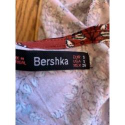 Bershka oranje top met bloemetjes NIEUW S, vetersluiting