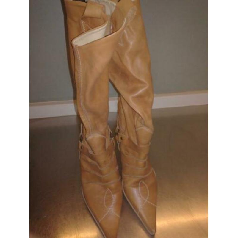 Italiaanse leder dames cowboy laarzen, soft maat 37
