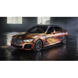 BMW 745e / Xdrive / M Sport Stoffen Canvas Poster 90 x 60 cm
