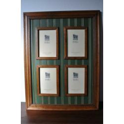 Grote Houten Fotolijst voor 4 Foto's. Bruin, Groen
