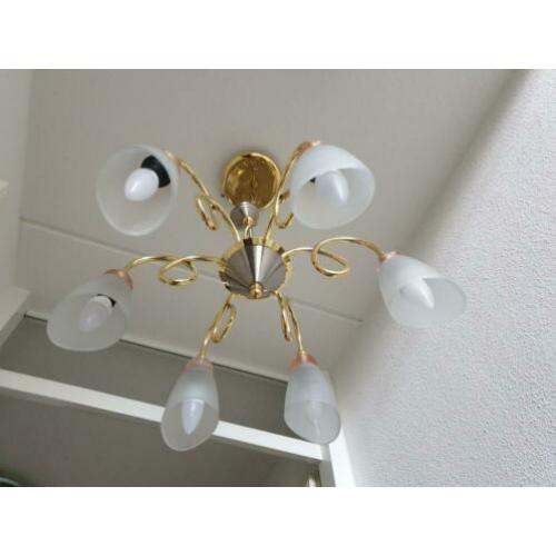 Zeer Mooie Kroonluchter INST Plafondlamp RVS-Glas combinatie