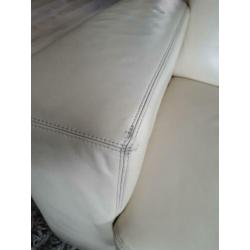 Creme leren bankstel