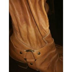 Italiaanse leder dames cowboy laarzen, soft maat 37