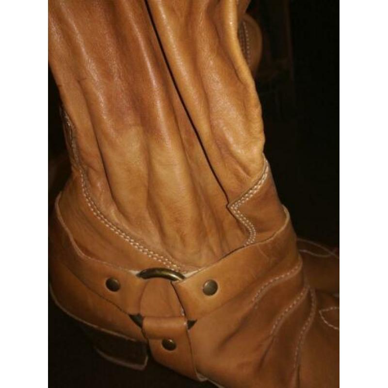 Italiaanse leder dames cowboy laarzen, soft maat 37