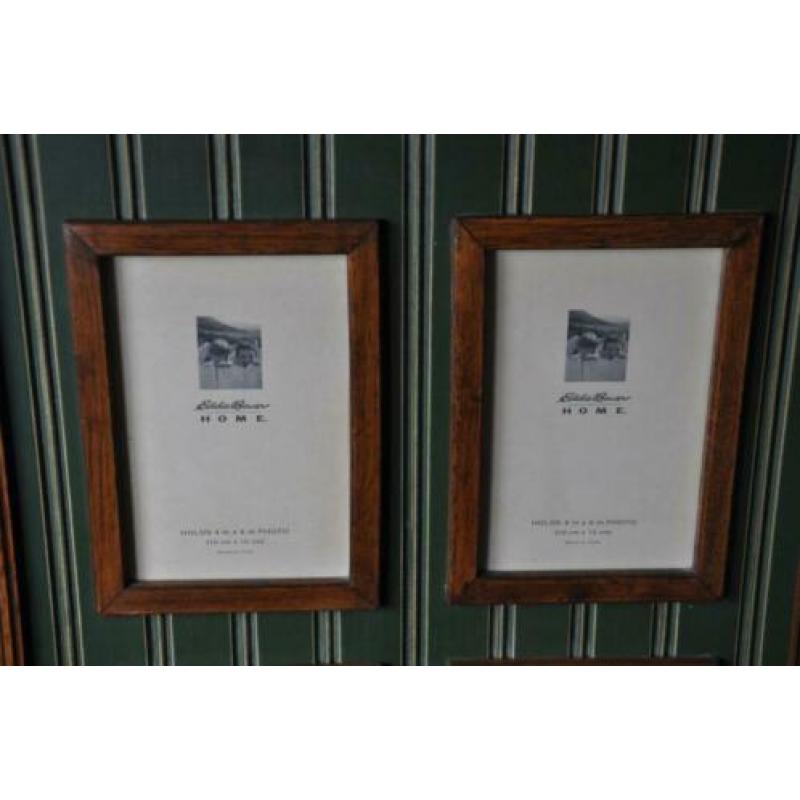 Grote Houten Fotolijst voor 4 Foto's. Bruin, Groen