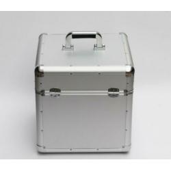 DJ CASE FOR 70 - 100 LP's SILVER 36 cm x 39 cm x 35 cm