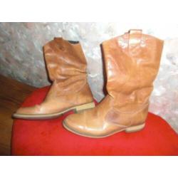 Manfield mt 39 leren bruine laarzen 1 x gedragen zgan