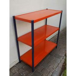rek Wandrek boekenrek metaal oranje Denmark deens retro vint