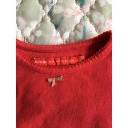 Bengh t-shirtje rood strikje voor maat 86-92 katoen stretch
