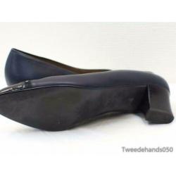 Lederen dames schoenen met hak 89590