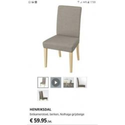 "Ikea Henriksdal 6 stoelen + 6 hoesen ( overige S