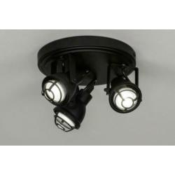 plafondlamp spots 3 lichts vintage lamp metaal beton grijs