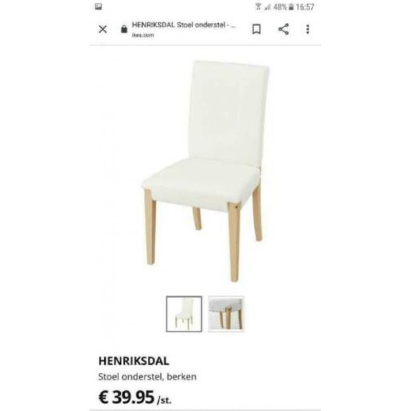 "Ikea Henriksdal 6 stoelen + 6 hoesen ( overige S