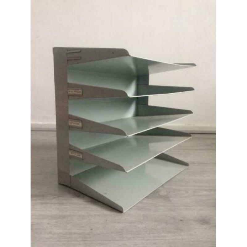 Vintage INDUSTRIELE postbak metaal jaren 60-70 Gispen stijl