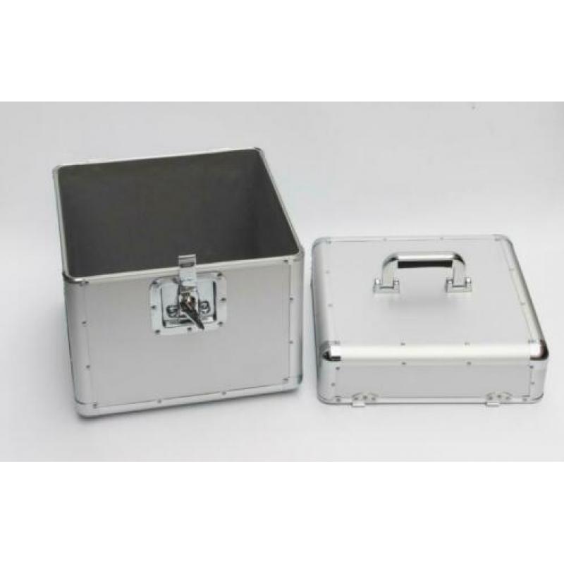 DJ CASE FOR 70 - 100 LP's SILVER 36 cm x 39 cm x 35 cm