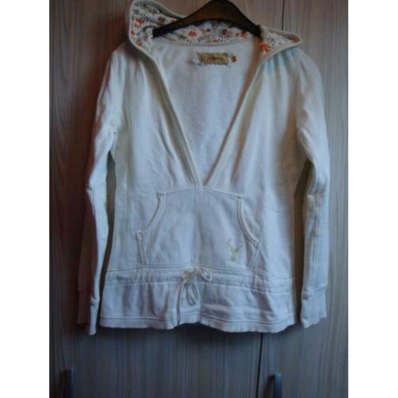 Room witte O BLUE hoody met bloemetjes. Maat S