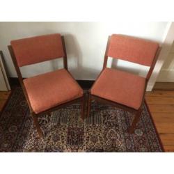 Pastoe Hollands design eetkamerstoel jaren 60 oranje vintage