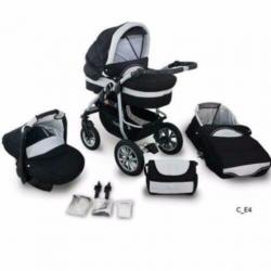 Kinderwagen 3 in 1 zwart/wit nu 299+bezorging compleet 1902