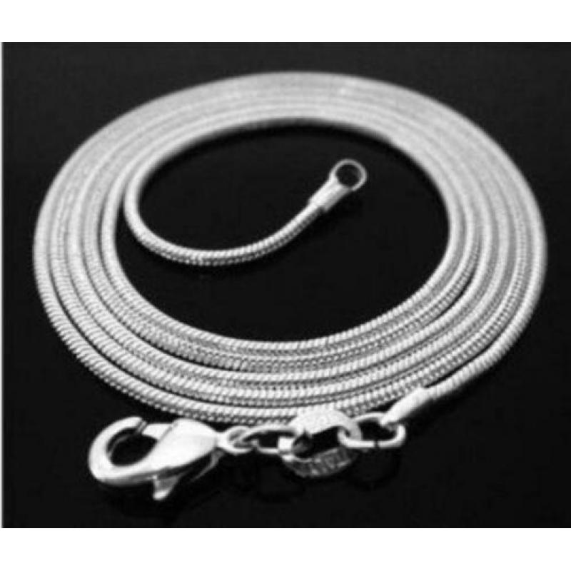 Nieuw! 925 echt zilveren slangencollier 45/58/72 cm (1mm)
