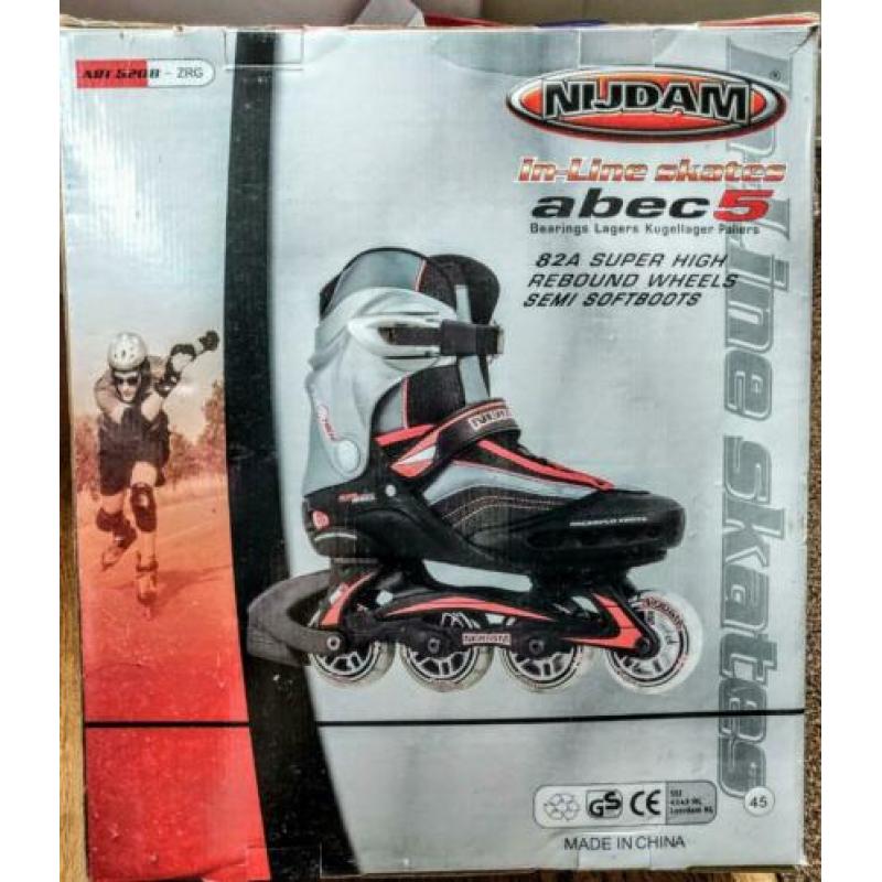 Mooie Inlineskates zo goed als nieuw, Nijdam maat 45