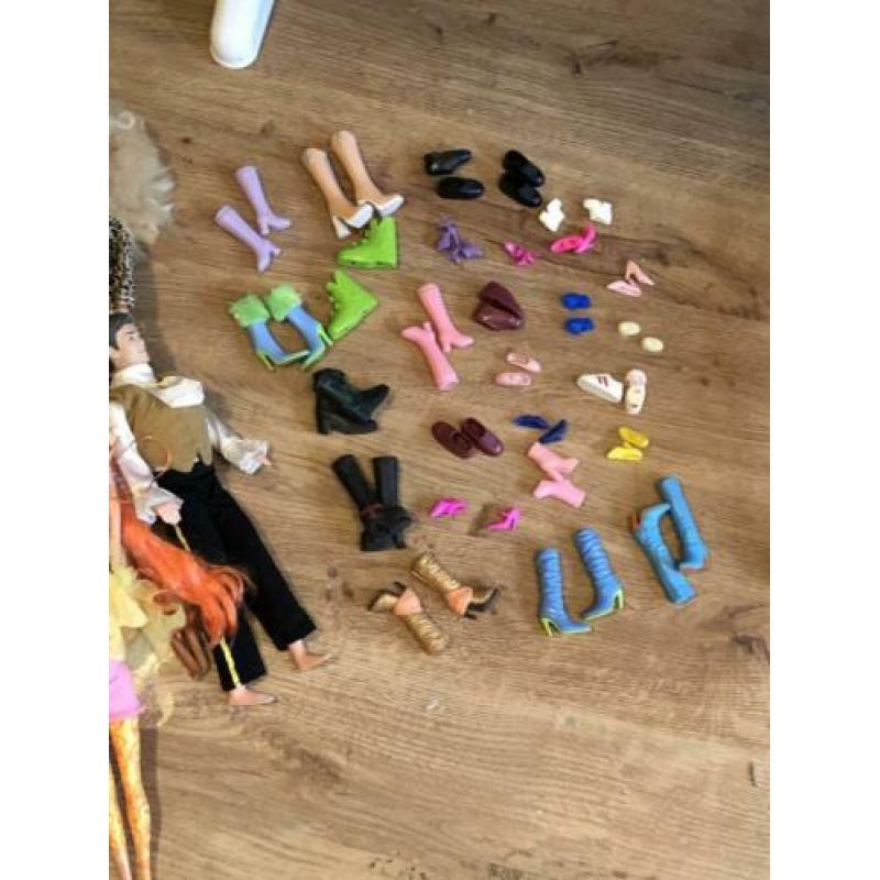 3 opbergboxen vol met Barbie poppen en accessoires