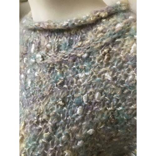 Vintage wol wollen hand gebreide trui pastel tinten m l xl