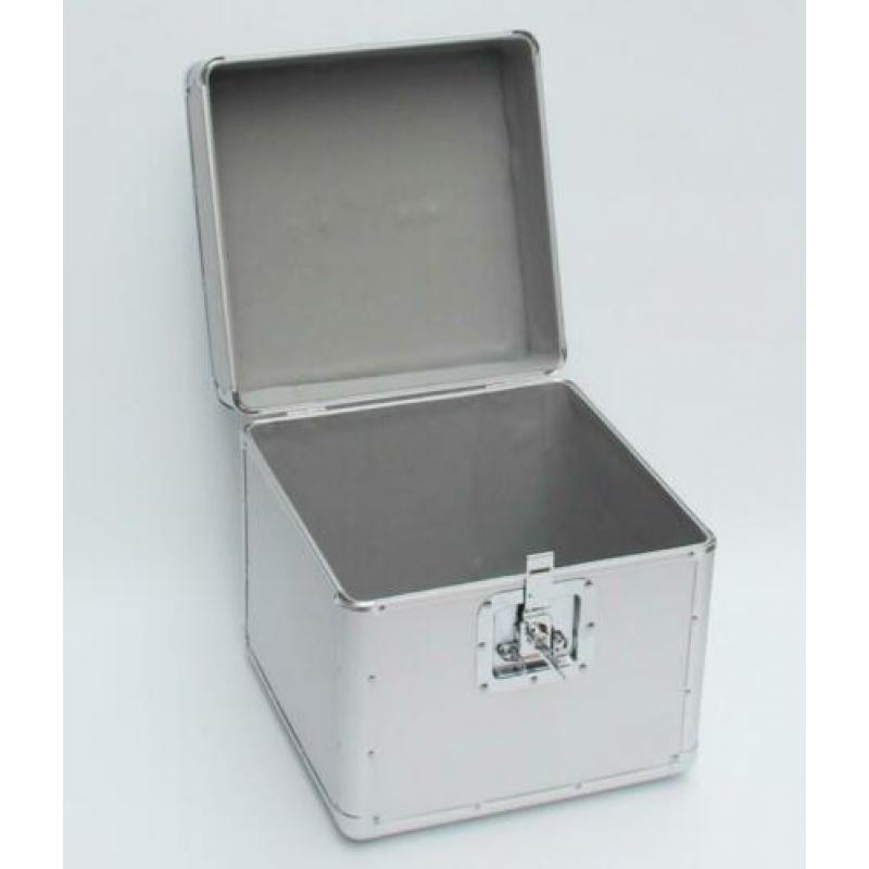 DJ CASE FOR 70 - 100 LP's SILVER 36 cm x 39 cm x 35 cm