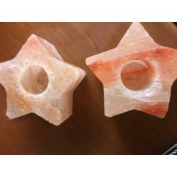 2 zoutsteen sfeerlichten ster gebruikt samen €5,00