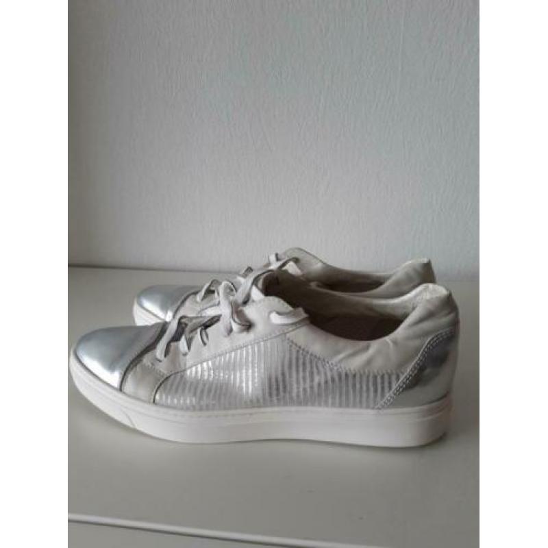 Damessneakers wit/zilver