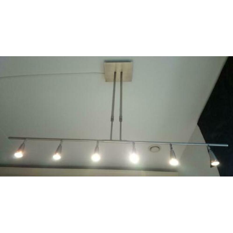 Design chroom hanglamp (6 spots) met plafondlamp