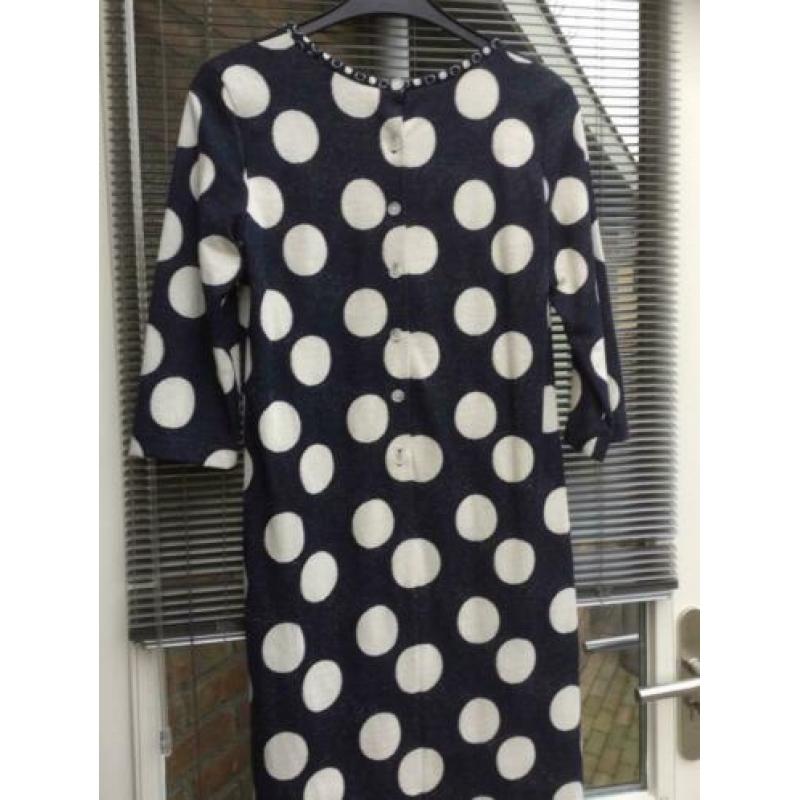 B Three Jurk blauw met witte stip nieuw