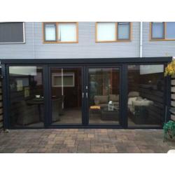 4-delige schuifpui antraciet grijs kunststof 6000x2200