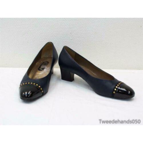 Lederen dames schoenen met hak 89590