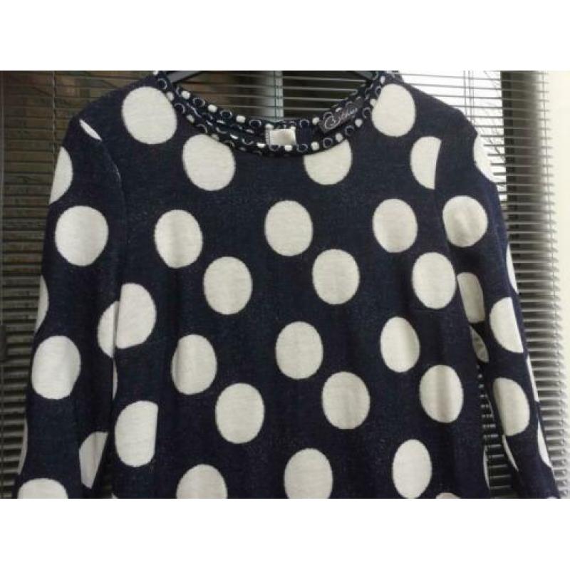 B Three Jurk blauw met witte stip nieuw